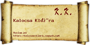 Kalocsa Klára névjegykártya