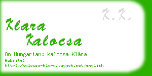 klara kalocsa business card